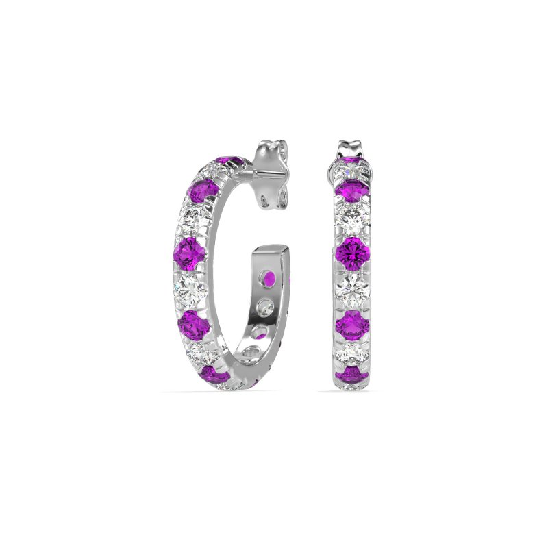 Single Row Huggie Earrings