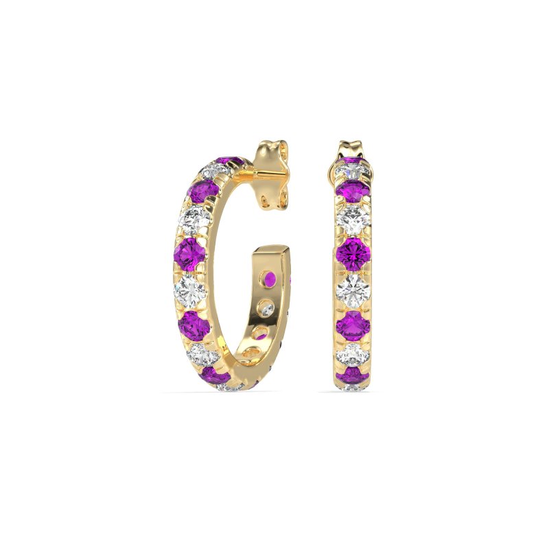 Single Row Huggie Earrings