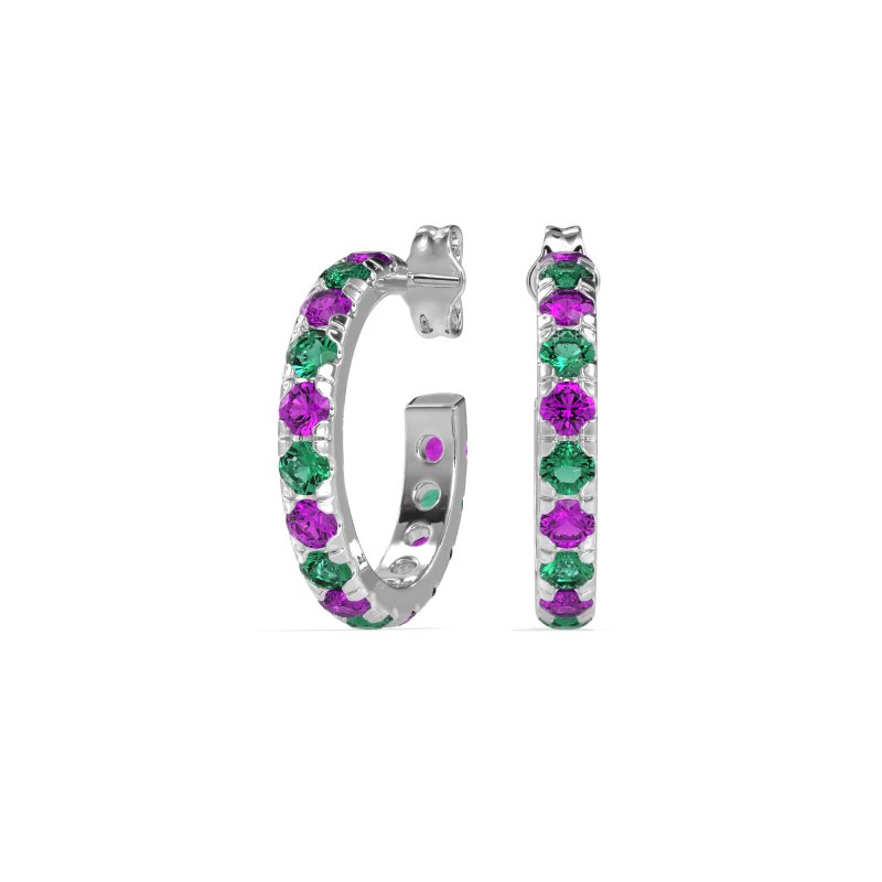 Single Row Huggie Earrings