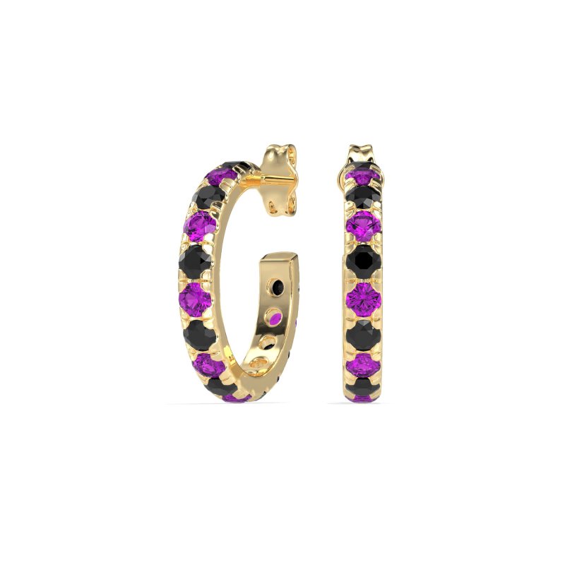 Single Row Huggie Earrings
