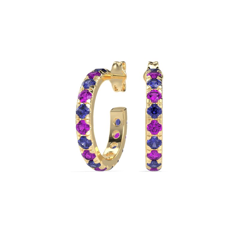 Single Row Huggie Earrings