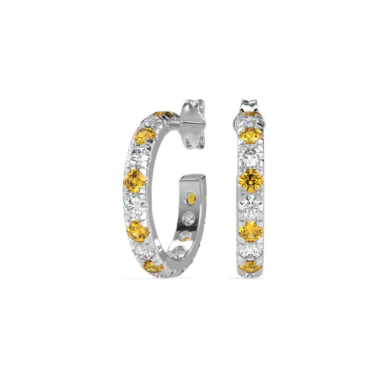Single Row Huggie Earrings