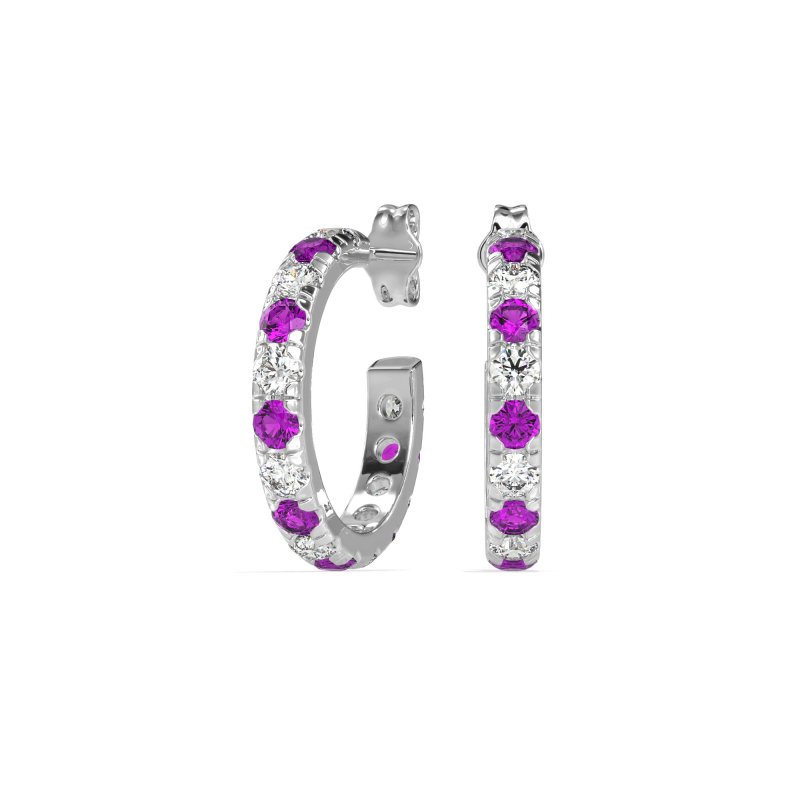 Single Row Huggie Earrings