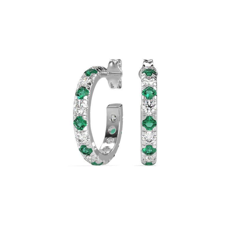 Single Row Huggie Earrings