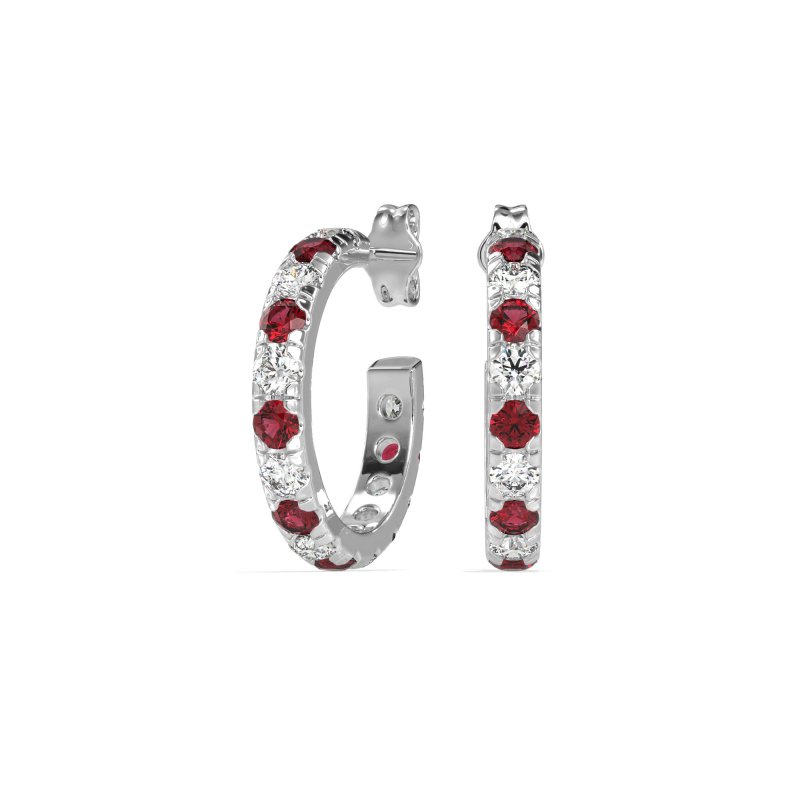 Single Row Huggie Earrings