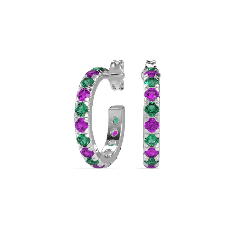 Single Row Huggie Earrings