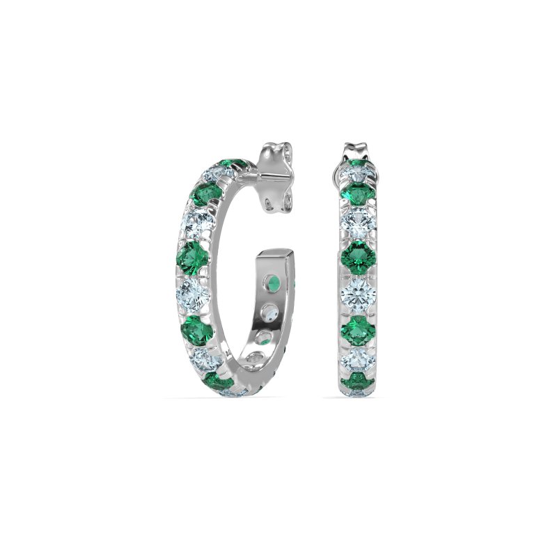 Single Row Huggie Earrings