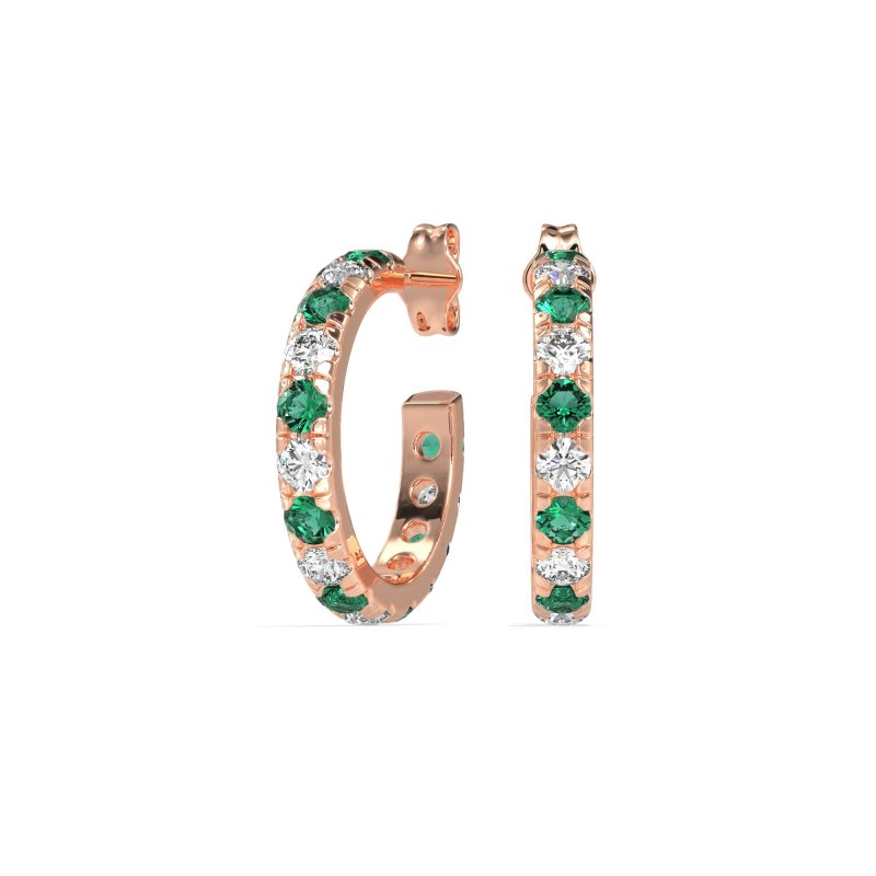 Single Row Huggie Earrings