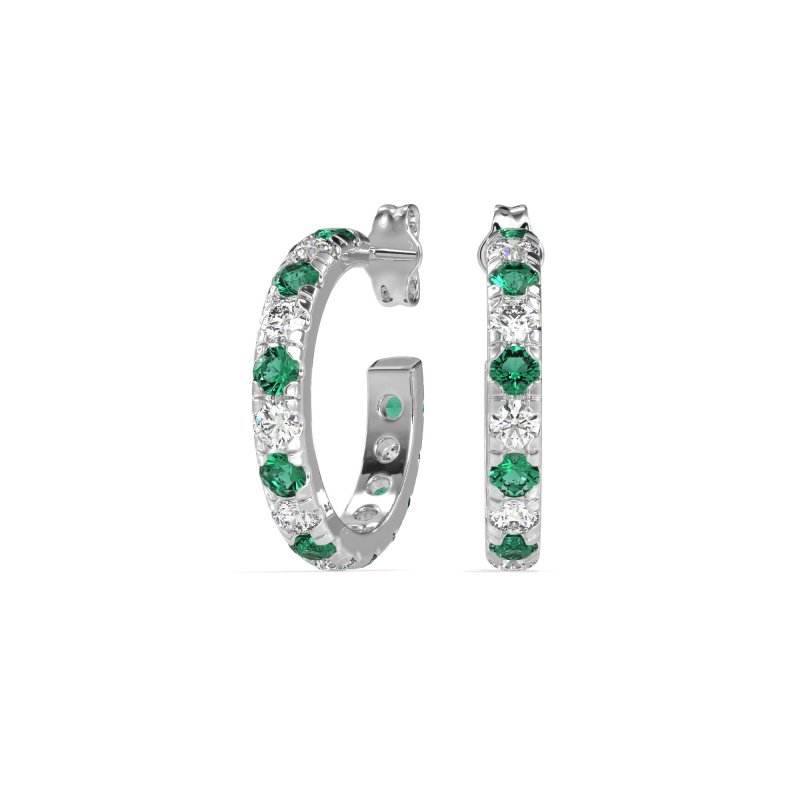 Single Row Huggie Earrings