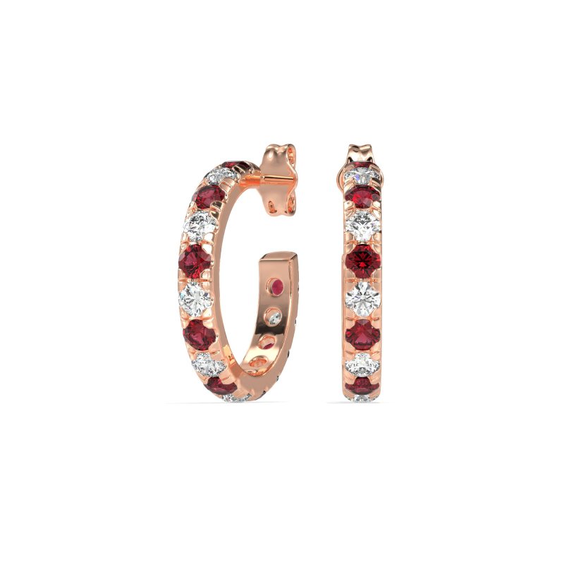 Single Row Huggie Earrings