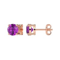 7mm Classic Four Prong Stud Earrings