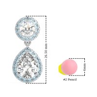 Pear & Round Halo Drop Earrings