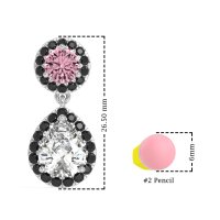 Pear & Round Halo Drop Earrings