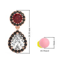 Pear & Round Halo Drop Earrings