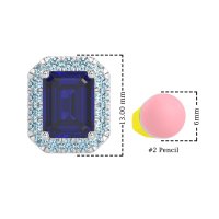 Emerald Cut Halo Stud Earrings