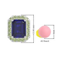 Emerald Cut Halo Stud Earrings