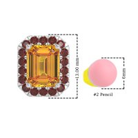 Emerald Cut Halo Stud Earrings