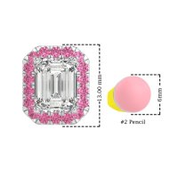 Emerald Cut Halo Stud Earrings
