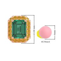 Emerald Cut Halo Stud Earrings