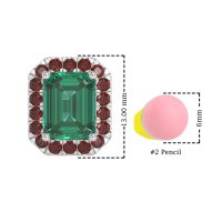 Emerald Cut Halo Stud Earrings