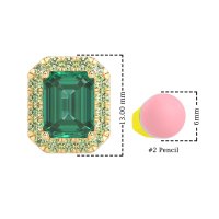 Emerald Cut Halo Stud Earrings