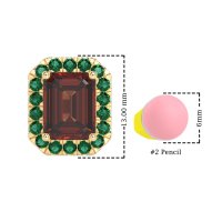 Emerald Cut Halo Stud Earrings