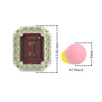 Emerald Cut Halo Stud Earrings