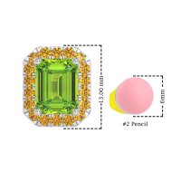 Emerald Cut Halo Stud Earrings