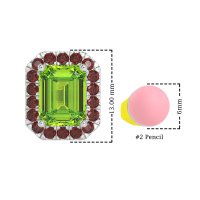 Emerald Cut Halo Stud Earrings