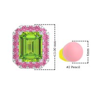 Emerald Cut Halo Stud Earrings