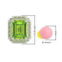 Emerald Cut Halo Stud Earrings