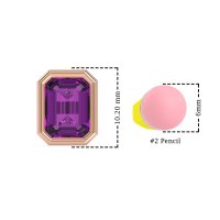 Emerald Cut Bezel Stud Earrings