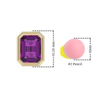 Emerald Cut Bezel Stud Earrings