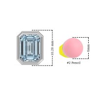 Emerald Cut Bezel Stud Earrings