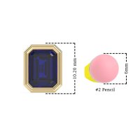 Emerald Cut Bezel Stud Earrings