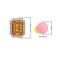 Emerald Cut Bezel Stud Earrings