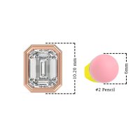 Emerald Cut Bezel Stud Earrings