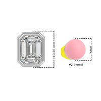 Emerald Cut Bezel Stud Earrings