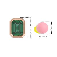 Emerald Cut Bezel Stud Earrings