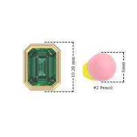 Emerald Cut Bezel Stud Earrings