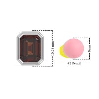 Emerald Cut Bezel Stud Earrings