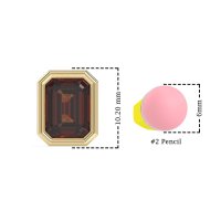 Emerald Cut Bezel Stud Earrings