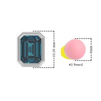 Emerald Cut Bezel Stud Earrings