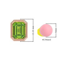 Emerald Cut Bezel Stud Earrings