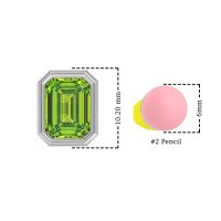 Emerald Cut Bezel Stud Earrings