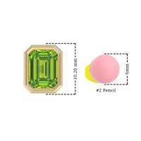 Emerald Cut Bezel Stud Earrings