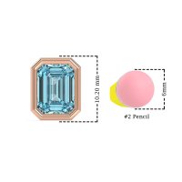 Emerald Cut Bezel Stud Earrings