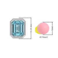 Emerald Cut Bezel Stud Earrings