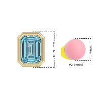 Emerald Cut Bezel Stud Earrings