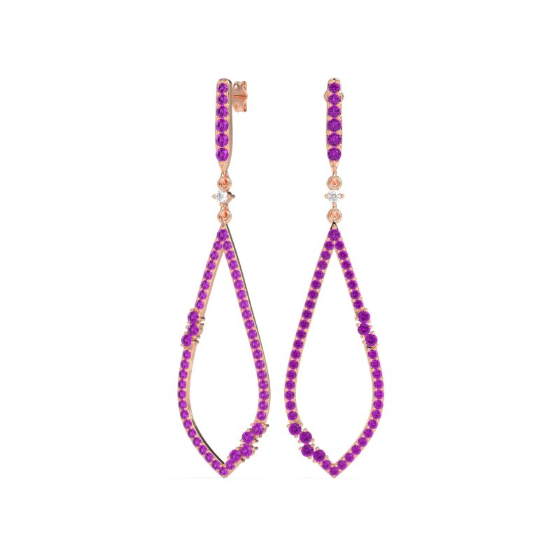 Pave Tear Drop Dangling Earrings